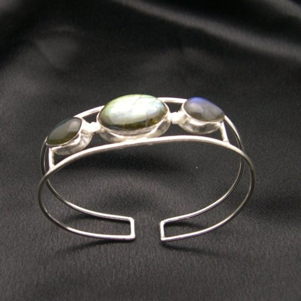 New Sterling Silver Labradorite Gemstone Bracelet